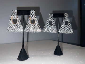 Triangle Cluster Bling Earring